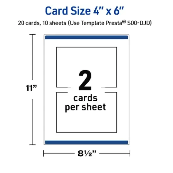 Avery Printable Rectangle Postcards, Gold Beads, 4" x 6", Matte White Rectangle Postcards, Laser/Inkjet, 20ct, Great for Postcards image {4}