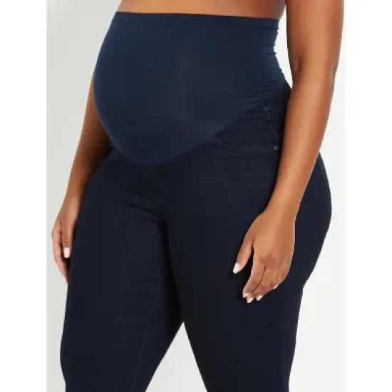 Indigo Blue Plus Size Secret Fit Belly Super Stretch Skinny Maternity Jeans | Motherhood Maternity image {3}