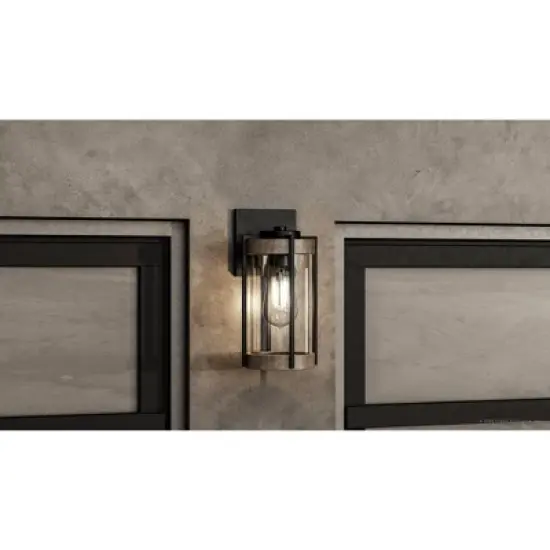 Urban Ambiance Luxury Farmhouse Outdoor Wall Sconce 13''H x 6.375''W,  Midnight Black Finish,  Newark Collection, UHP1350 image {2}