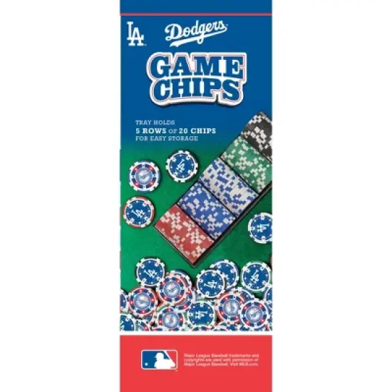 MasterPieces Casino 100 Piece Poker Chip Set - MLB Los Angeles Dodgers image {4}