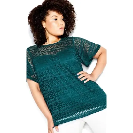 Women's Plus Size Serenity Top - teal | CITY CHIC image {3}