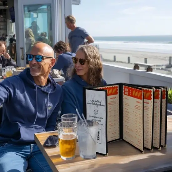 WeChef 30 Pcs Menu Covers 8.5x11" 5 Page 10 View & 4.25x11" Half Page Wine List image {8}