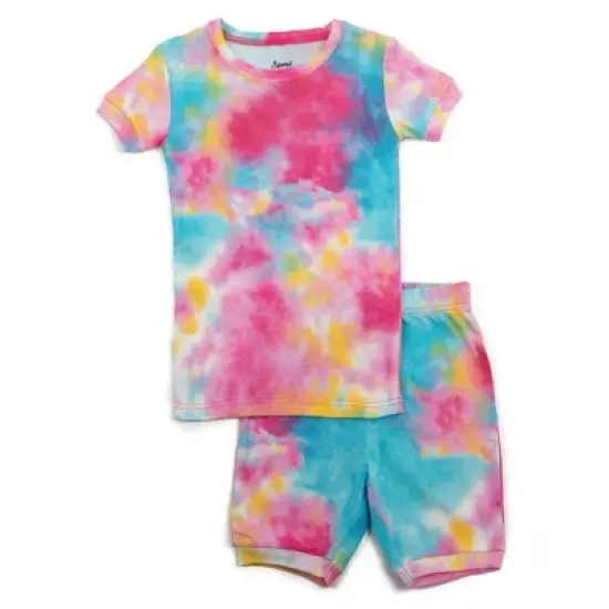 Leveret Kids Two Piece Cotton Tie Dye Short Pajamas image {11}