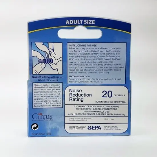 Earplanes AEP Earplugs - 1 pair image {1}