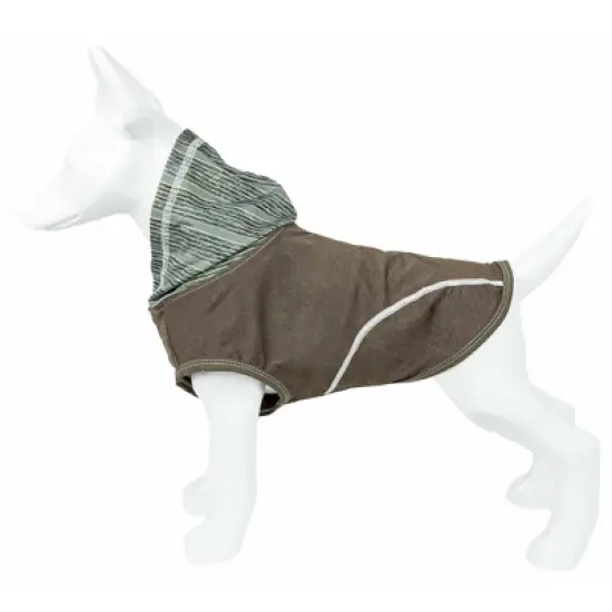 Pet Life Active Pull-Rover 4-Way Stretch Two-Toned Performance Sleeveless Hoodie Dog and Cat T-Shirt - Green image {7}