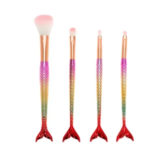 Unique Bargains Portable Mermaid Makeup Brush Set 4 Pcs image {8}