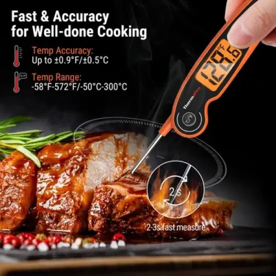 ThermoPro TP605W Waterproof Digital Instant Read Meat Thermometer Food Candy Cooking Kitchen Thermometer with Magnet and Backlight image {2}