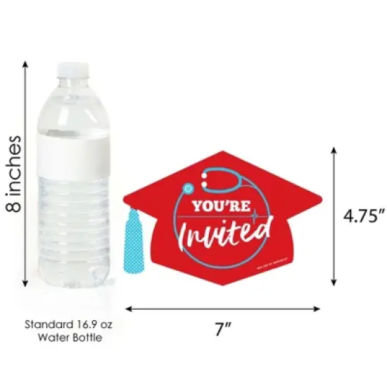 Big Dot of Happiness Nurse Graduation - Shaped Fill-in Invitations - Medical Nursing Graduation Party Invitation Cards with Envelopes - Set of 12 image {3}