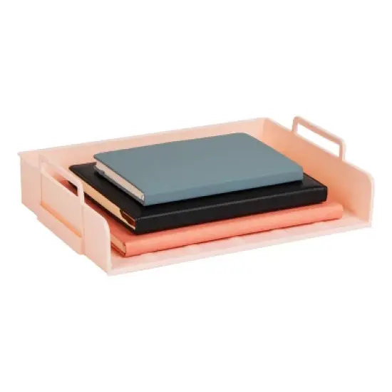 Mind Reader Organizer File Storage Plastic Pink image {4}