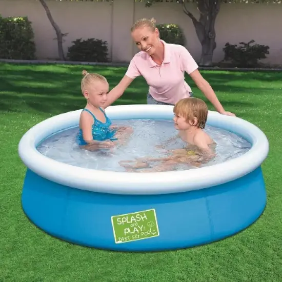 Bestway Fast Set Pool Above Ground Kiddie Swimming Pool 5&rsquo; X 15&rdquo; 57241E , Blue image {2}