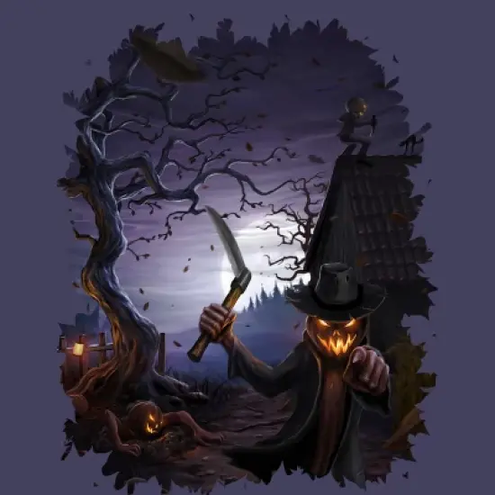 Women's Design By Humans Evil Pumpkins By chriskar Racerback Tank Top image {1}