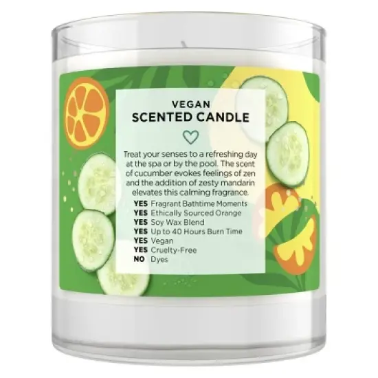 Beloved Mandarin & Cucumber Water 1-Wick Candle - 7oz image {1}