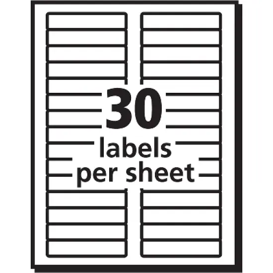 Avery Removable 1/3-Cut File Folder Labels Inkjet/Laser .66 x 3.44 White 750/PK 8066 image {3}
