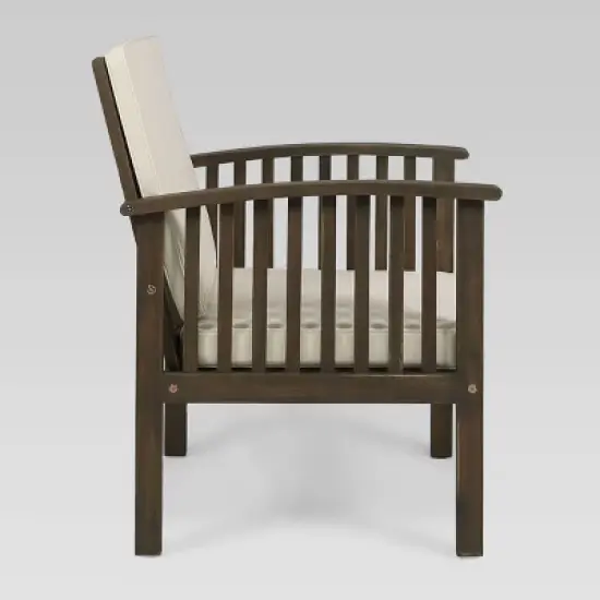 Casa Acacia Wood Loveseat - Gray/Cream - Christopher Knight Home image {2}