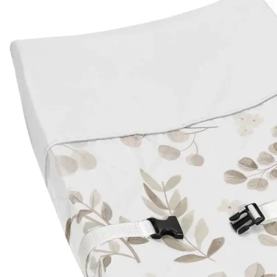 Sweet Jojo Designs Boy or Girl Gender Neutral Unisex Changing Pad Cover Botanical Leaf Taupe and White image {2}