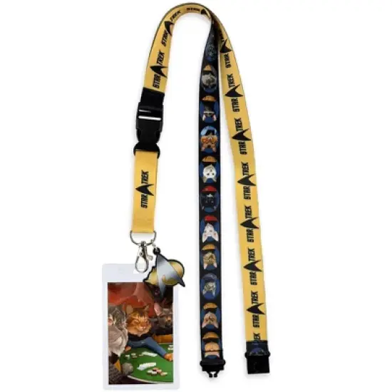 Star Trek Lanyard Cat Poker Breakaway ID Badge Holder with Charm Keychain Multicolored image {5}