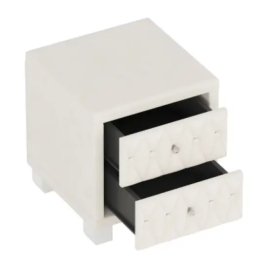 Kumasinova Velvet Modern Nightstand with Crystal Knobs,Night Stand with Drawers,Bedside Table with Button-Tufted,Nightstands for Bedroom image {5}