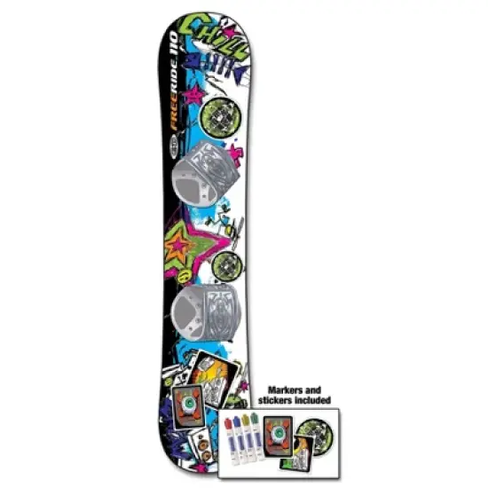 Emsco ESP 110 cm Graffiti Snowboard Decorate with Included Markers and Stickers Adjustable Bindings 42.8'' image {3}
