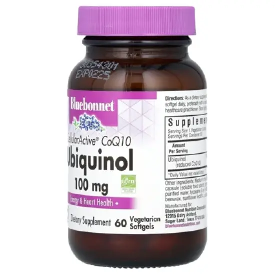 Bluebonnet Nutrition CellularActive CoQ10, Ubiquinol, 100 mg, 60 Vegetarian Softgels image {2}
