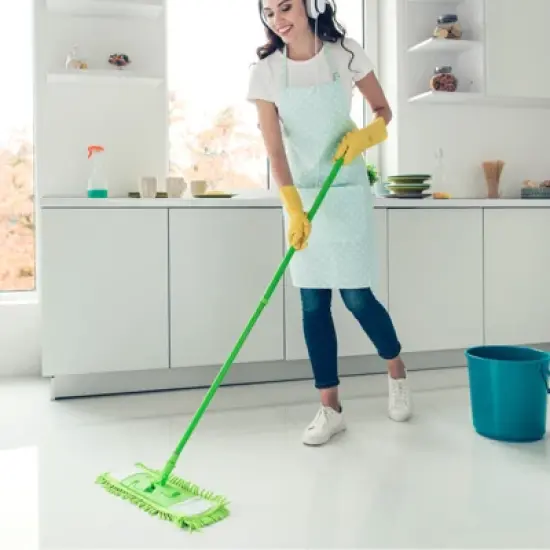Unique Bargains Chenille Microfiber Washable Reusable Mop Replacement Head 2 Pcs image {4}