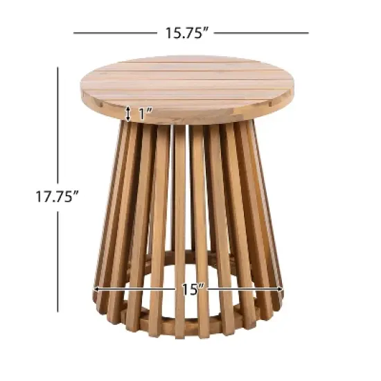 FIONECA Patio Acacia Wood Outdoor Furniture Set &uml;C Club Chairs & Side Table, Conversation Set for Garden, Patio, Deck (Brown+Cream) image {6}