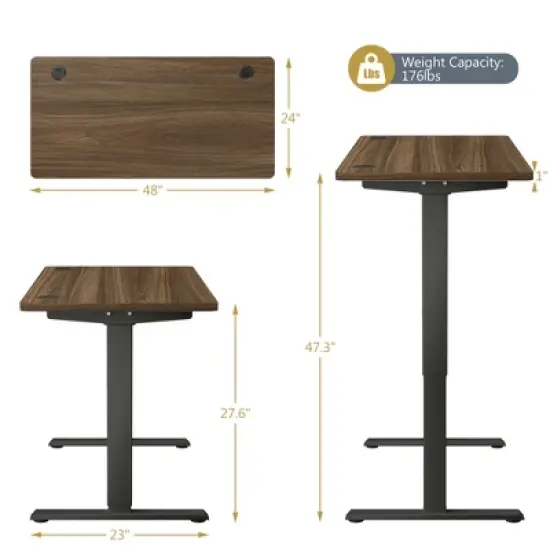 Costway Industrial Electric Adjustable Standing up Desk Dual Motor w/ Controller image {1}