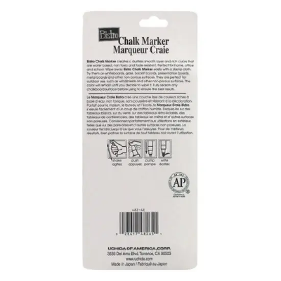 Marvy Uchida&reg; Bistro Chalk Markers, Fine Tip, 4-Color Set, Red, Green, Blue, White image {3}