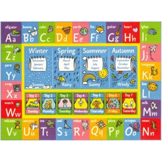 KC CUBS Boy & Girl Kids ABC Alphabet, Seasons, Months & Days Educational Learning & Fun Game Play Nursery Bedroom Classroom Rug Carpet image {10}