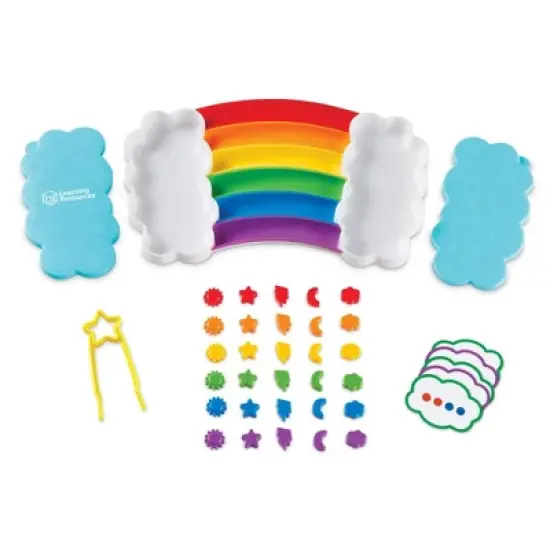 Learning Resources Rainbow Sorting Trays: Plastic Teaching Aid & Props for Toddler & Preschool Education image {3}