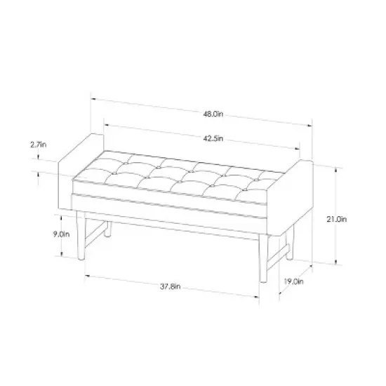 Verken Mid Century Modern Settee Bench - Threshold&trade; image {7}