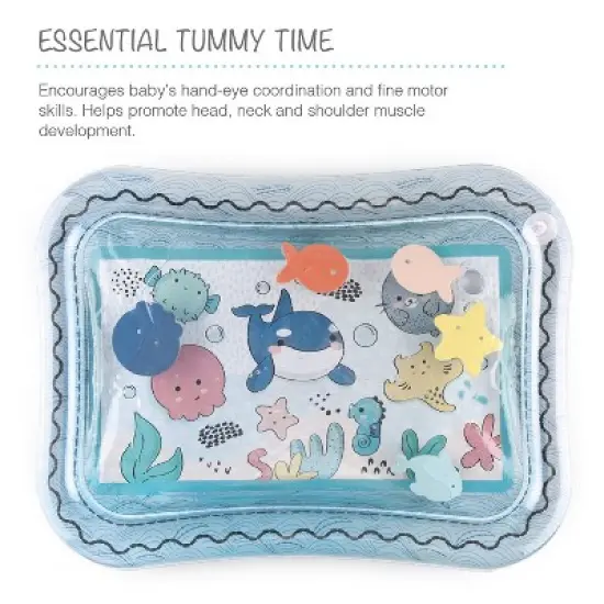 The Peanutshell Sea Life Tummy Time Water Play Mat, Inflatable Sensory Development Toy image {1}