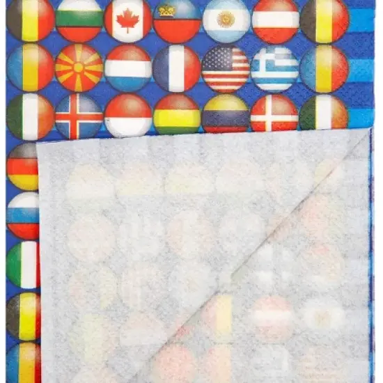 Blue Panda 100 Pack International Flag Disposable Paper Napkins 6.5" Party Supplies image {3}