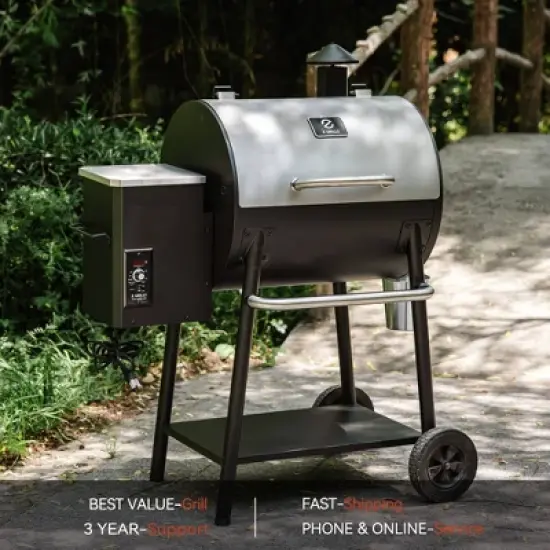 ZPG-550A2E Wood Pellet Grill BBQ Smoker Digital Control - Silver - Z Grills: Electric, 585 sq in Cooking Area image {10}