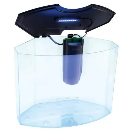 GloFish Hidden Blue LED Light and Internal Filter Crescent Aquarium 5gal image {2}