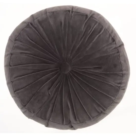 16" Ruched Velvet Round Throw Pillow - Mina Victory image {6}