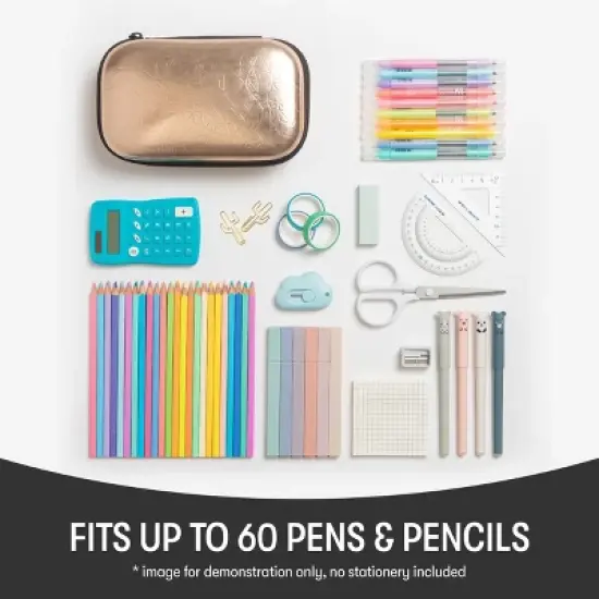 ZIPIT Metallic Pencil Box, Rose-Gold image {5}