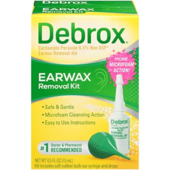 Debrox Earwax Removal Kit with Ear Drops & Bulb Ear Syringe - 0.5 fl oz image {8}