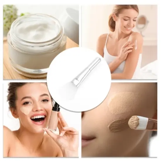 Unique Bargains Portable Facial Mask Brush Silver Tone 1 Pc image {4}