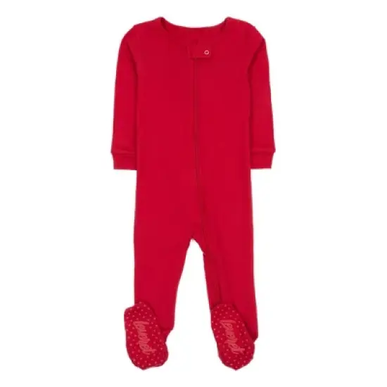 Leveret Toddler Footed Cotton Solid Classic Color Pajamas image {12}