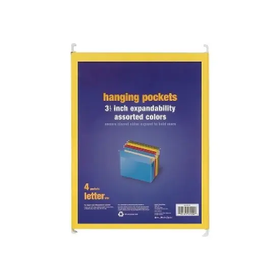 MyOfficeInnovations Hanging File Folders 3.5" Expansion Letter Size Assorted 4/PK 419192 image {4}