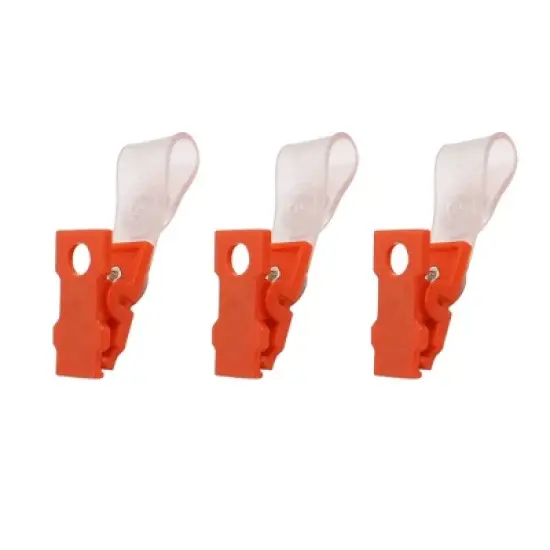 Unique Bargains Plastic Clear Orange Red Badge Holder Badge Strap Clip 7.5 x 1.2 x 1.3 Inch 10 Pcs image {2}