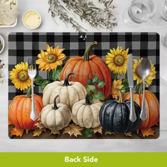 Briarwood Lane Fall Double Sided Placemat (4-pack) 17x11.25 Pumpkins For Fall Placemat image {4}