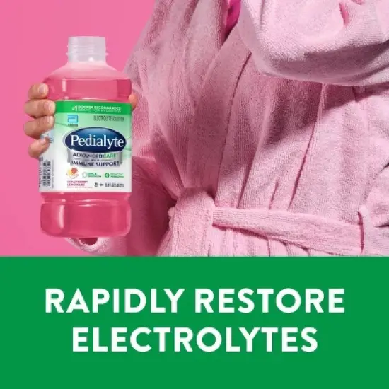 Pedialyte Advanced Care Electrolyte Solution Hydration Drink - Strawberry Lemonade - 33.8 fl oz image {3}