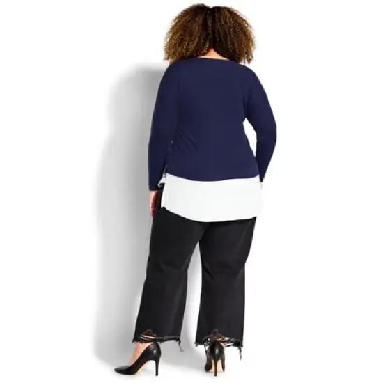Women's Plus Size Dakota Duet Top - navy | AVENUE image {1}
