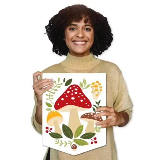 Big Dot of Happiness Wild Mushrooms - Outdoor Home Decorations - Double-Sided Red Toadstool Decor and Party Garden Flag - 12 x 15.25 inches image {7}
