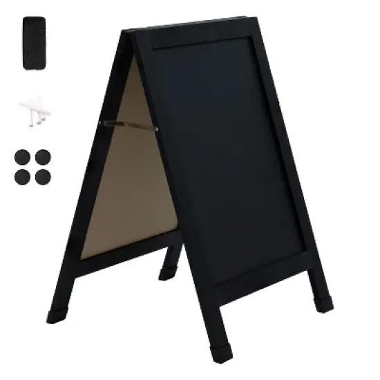 Sunnydaze 40 in. x 20 in. Double-Sided Magnetic A-Frame Chalkboard with Chalk and Eraser image {9}