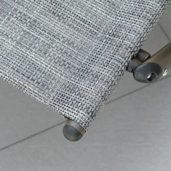 Resenkos Outdoor Double Chaise Rocking Chair, Day Bed Sun Lounger with Canopy Shade, Headrest Pillow, Armrests, Light Gray image {5}