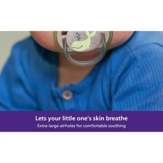 Avent Philips Ultra Air Pacifier 6-18 Months - Orange Turtle/Green Whale - 4pk image {2}