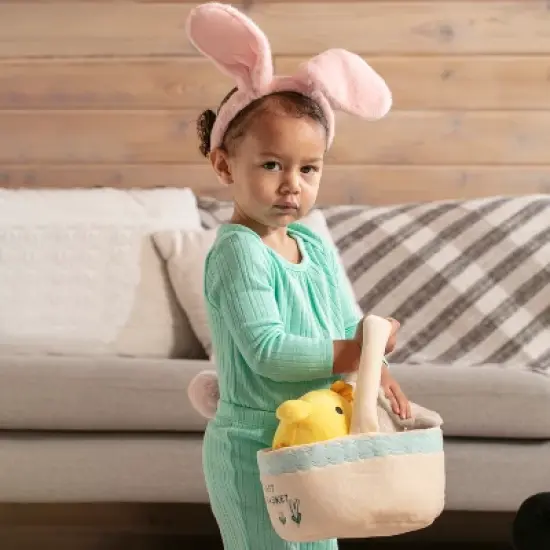 Easter Plush and Teether Baby Playset - Squeaky Bunny, Chicken, Easter Egg, Plush Toys and Silicone Teethers - Perfect Gift for Newborns and Babies image {4}