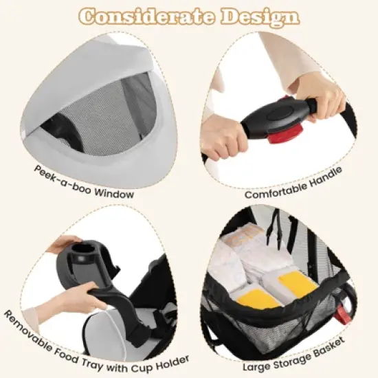 Safstar Foldable Lightweight Baby Stroller Kids Travel Pushchair 5-Point Safety System image {5}